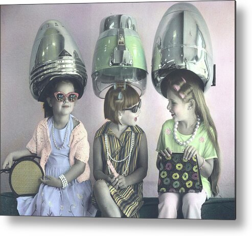 Hair Driers Metal Print featuring the photograph Girls Day Out by Gail Goodwin