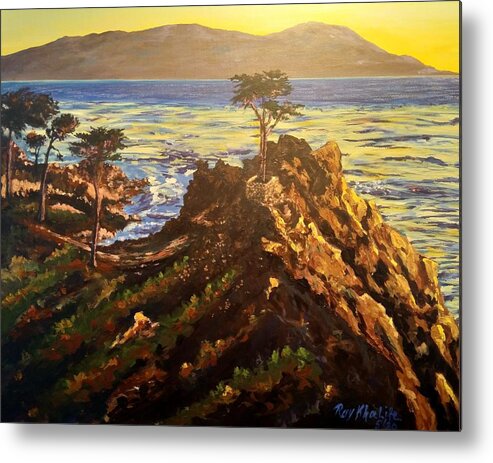 Glorious Metal Print featuring the painting Glorious sunset by Ray Khalife