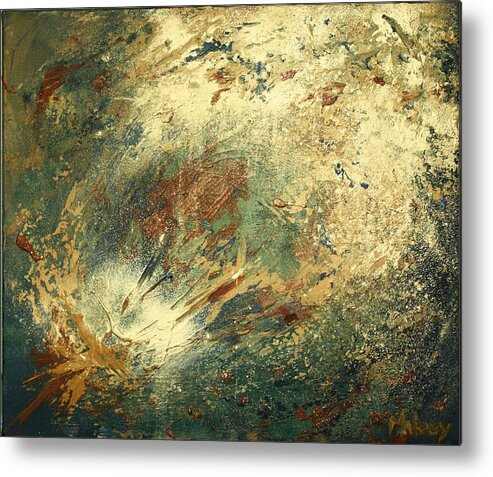 Gold Metal Print featuring the painting Gold mine by Christine Cloutier