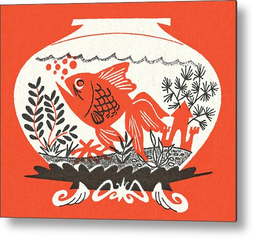 Activity Metal Print featuring the drawing Goldfish Bowl by CSA Images