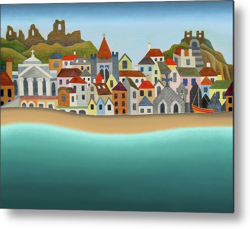 Seaside Metal Print featuring the painting Hastings From the Sea by Jennifer Baird