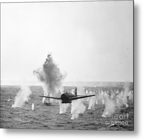 Archipelago Metal Print featuring the photograph Japanese Torpedo Bomber In Battle by Bettmann