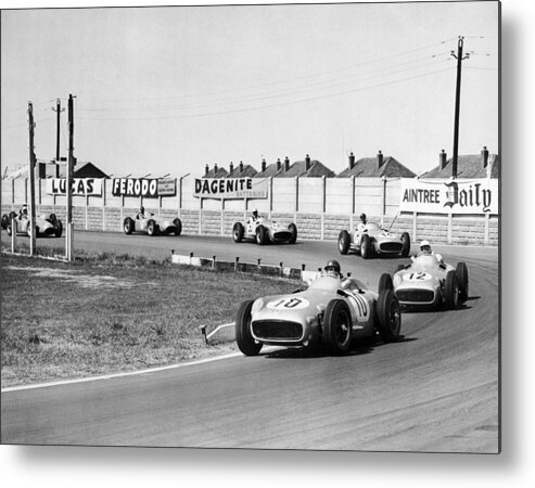 1950-1959 Metal Print featuring the photograph Juan Fangio And Stirling Moss On The by Keystone-france