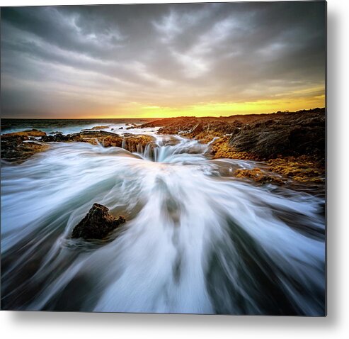 Kona Metal Print featuring the photograph Kona Blowhole at Sunset by Christopher Johnson