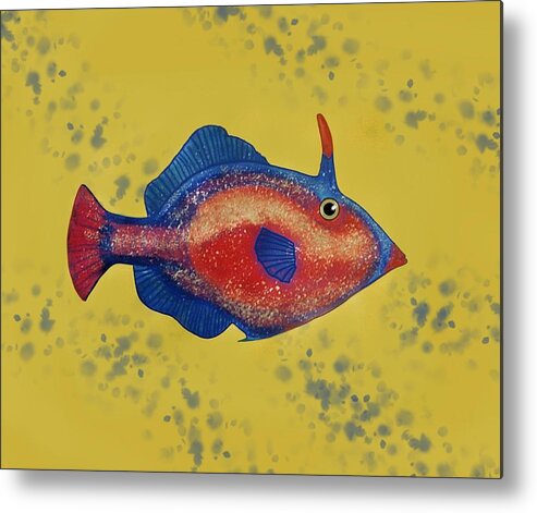 Fish Metal Print featuring the painting Leather Jacket by Joan Stratton