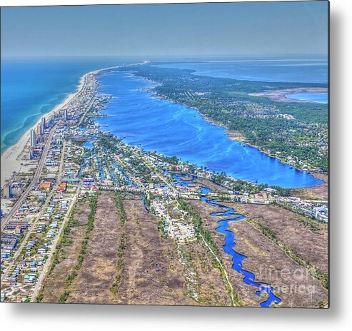 Little Lagoon 7489 Metal Print featuring the photograph Little Lagoon 7489 by Gulf Coast Aerials -