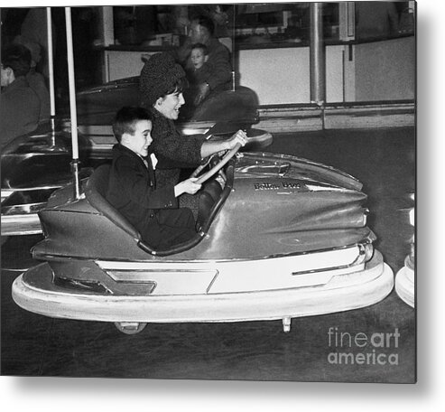 Mid Adult Women Metal Print featuring the photograph Liz Taylor And Son Michael Riding by Bettmann