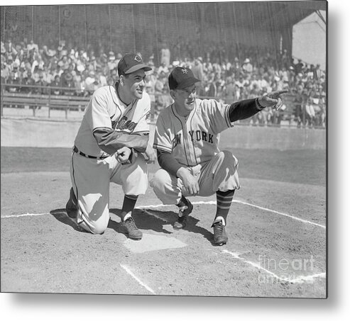 People Metal Print featuring the photograph Lou Boudreau And Mel Ott At Spring by Bettmann