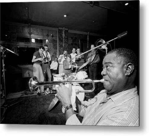 Music Metal Print featuring the photograph Louis Armstrong R., Who Reshaped Jazz by New York Daily News Archive