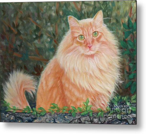 Cat Metal Print featuring the painting Lucky by M J Venrick
