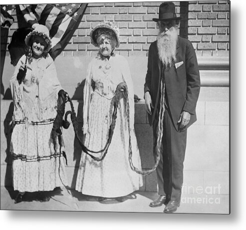 Long Metal Print featuring the photograph Man With Longest Beard Being Honored by Bettmann