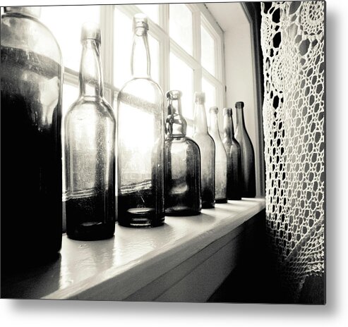 Glass Bottles Metal Print featuring the photograph Many Stories to Tell by Lupen Grainne