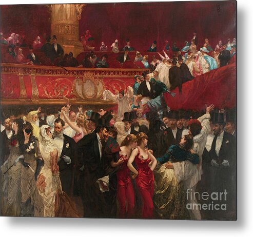Oil Painting Metal Print featuring the drawing Masked Ball by Heritage Images