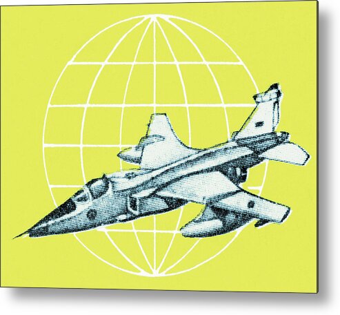 Air Travel Metal Print featuring the drawing Military Aircraft by CSA Images