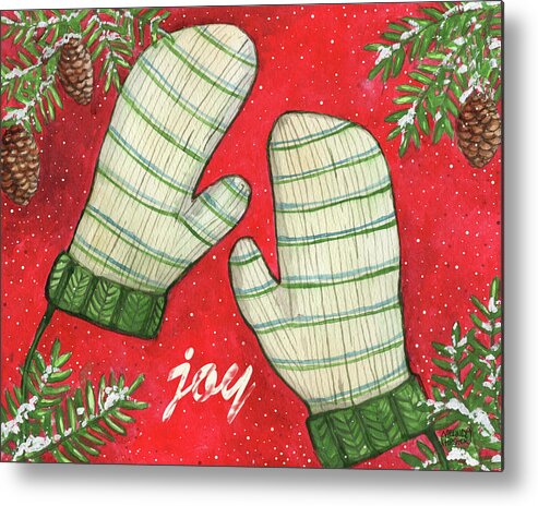 Mittens And Joy Metal Print featuring the painting Mittens And Joy by Melinda Hipsher