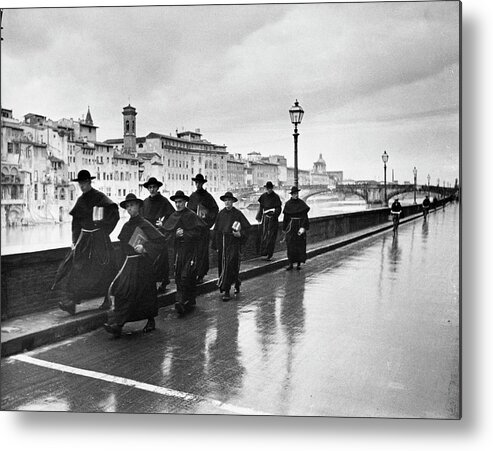 Horizontal Metal Print featuring the photograph Monks by Alfred Eisenstaedt