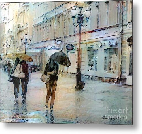 Moscow Metal Print featuring the painting Moscow in the Rain by Chris Armytage