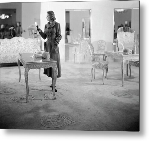 #new2022vogue Metal Print featuring the photograph Mrs. George Pope In A Department Store by George Platt Lynes
