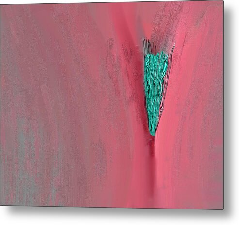 Pink Metal Print featuring the digital art Nestled by Marina Flournoy