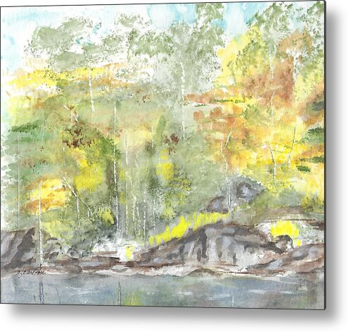 New Hampshire Metal Print featuring the painting New Hampshire Quarry by Claudette Carlton