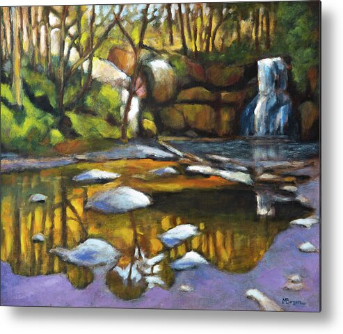 Falls Metal Print featuring the painting North Falls at Silver Falls SP by Mike Bergen