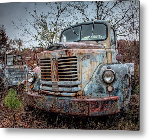 Reo Gold Comet Metal Print featuring the photograph Old REO Gold Comet by Kristia Adams