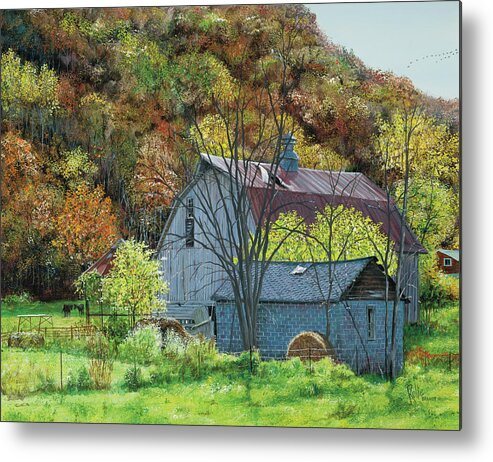 Cabin Metal Print featuring the painting Old Timer by Wild Wings