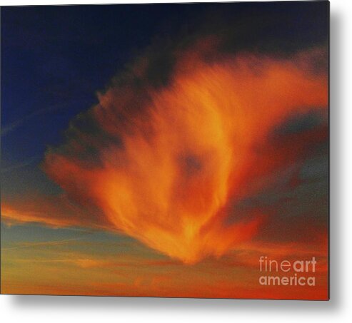 Orange Angel Metal Print featuring the photograph Orange Archangel Spirit Cloud Real Ghost Haunting by Delynn Addams