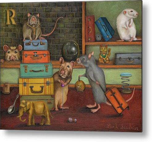 Pack Rat Metal Print featuring the painting Pack Rat's by Leah Saulnier The Painting Maniac