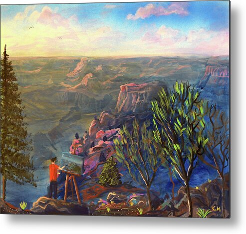 Painting Metal Print featuring the painting Painting the Grand Canyon by Chance Kafka