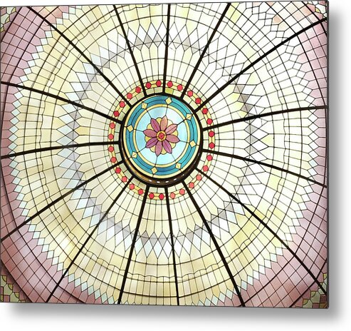 Stained Glass Metal Print featuring the photograph Pastel Glass Dome by Lupen Grainne