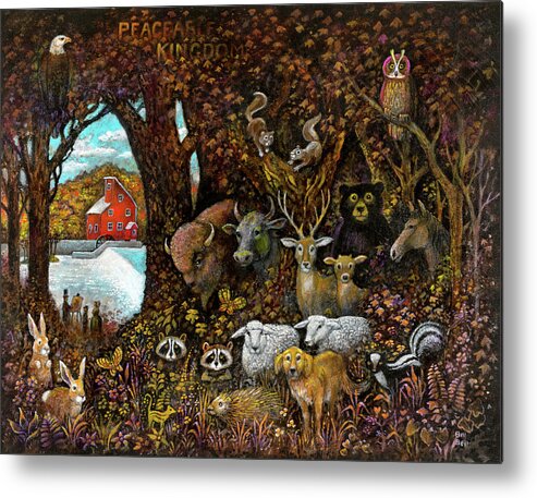 Peaceable Kingdom Metal Print featuring the painting Peaceable Kingdom by Bill Bell