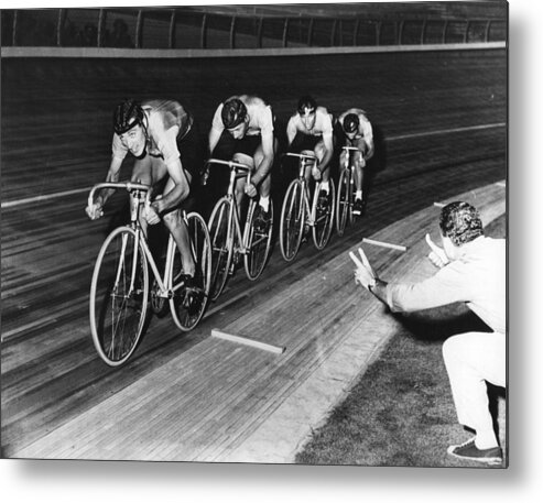 The Olympic Games Metal Print featuring the photograph Pedal Power by Central Press