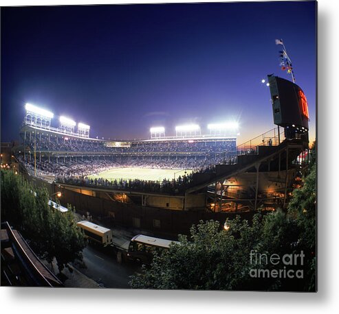 National League Baseball Metal Print featuring the photograph Philadelphia Phillies V Chicago Cubs by Jerry Driendl