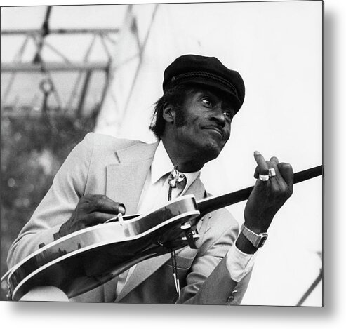 People Metal Print featuring the photograph Photo Of Chuck Berry by David Redfern