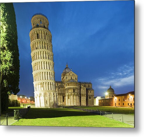 Outdoors Metal Print featuring the photograph Piazza Dei Miracoli, Leaning Tower And by Maremagnum