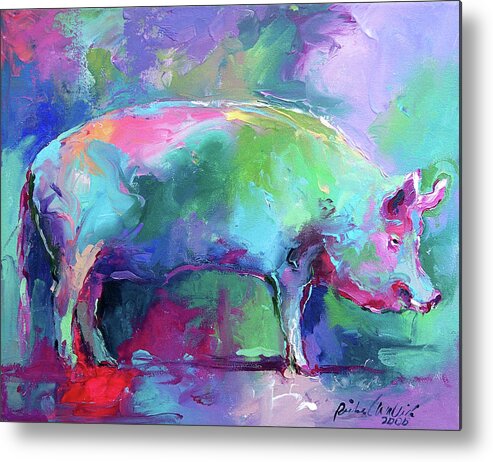 Pig Metal Print featuring the painting Pig by Richard Wallich