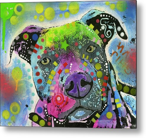 30 Metal Print featuring the mixed media Pit Bull?s Mix It Up by Dean Russo- Exclusive