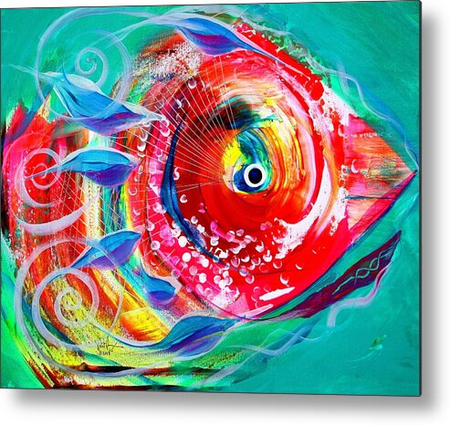 Fish Metal Print featuring the painting Proncess Phish by J Vincent Scarpace