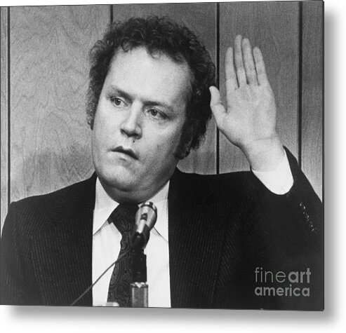 People Metal Print featuring the photograph Publisher Larry Flynt Being Sworn by Bettmann