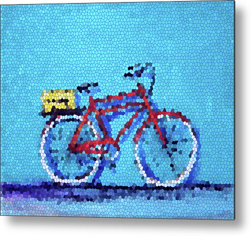Bike Metal Print featuring the painting Red Summer Bike by Katy Hawk