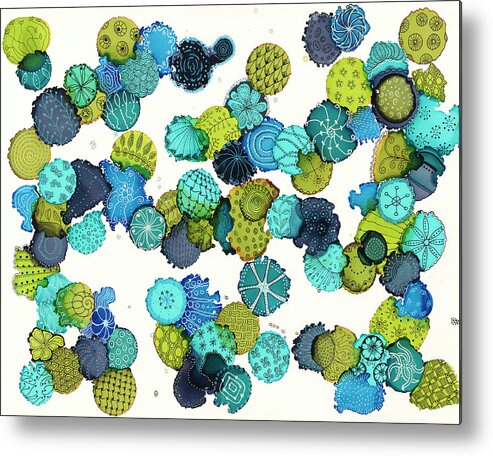 Ink Metal Print featuring the painting Reef Encounter #5 by Kathryn Riley Parker