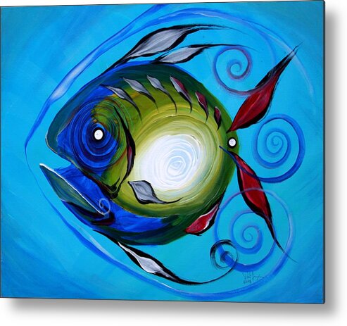 Fish Metal Print featuring the painting Return Fish by J Vincent Scarpace