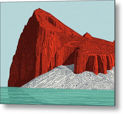 Arctic Metal Print featuring the drawing Rock Formation and Glacier by CSA Images