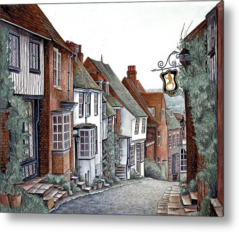 Rye Metal Print featuring the painting Rye, England by Carol J Rupp