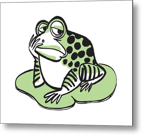 Agony Metal Print featuring the drawing Sad Frog by CSA Images