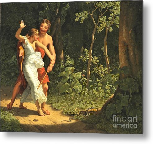 Uspd: Reproduction Metal Print featuring the painting Seduction in the forest by Thea Recuerdo