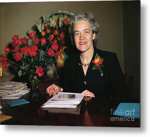 Mature Adult Metal Print featuring the photograph Senator Margaret Chase Smith by Bettmann