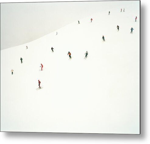 People Metal Print featuring the photograph Skiers On Slopes by Tim Macpherson