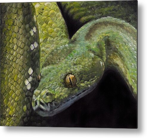 Snake Metal Print featuring the painting Snake by Kirsty Rebecca